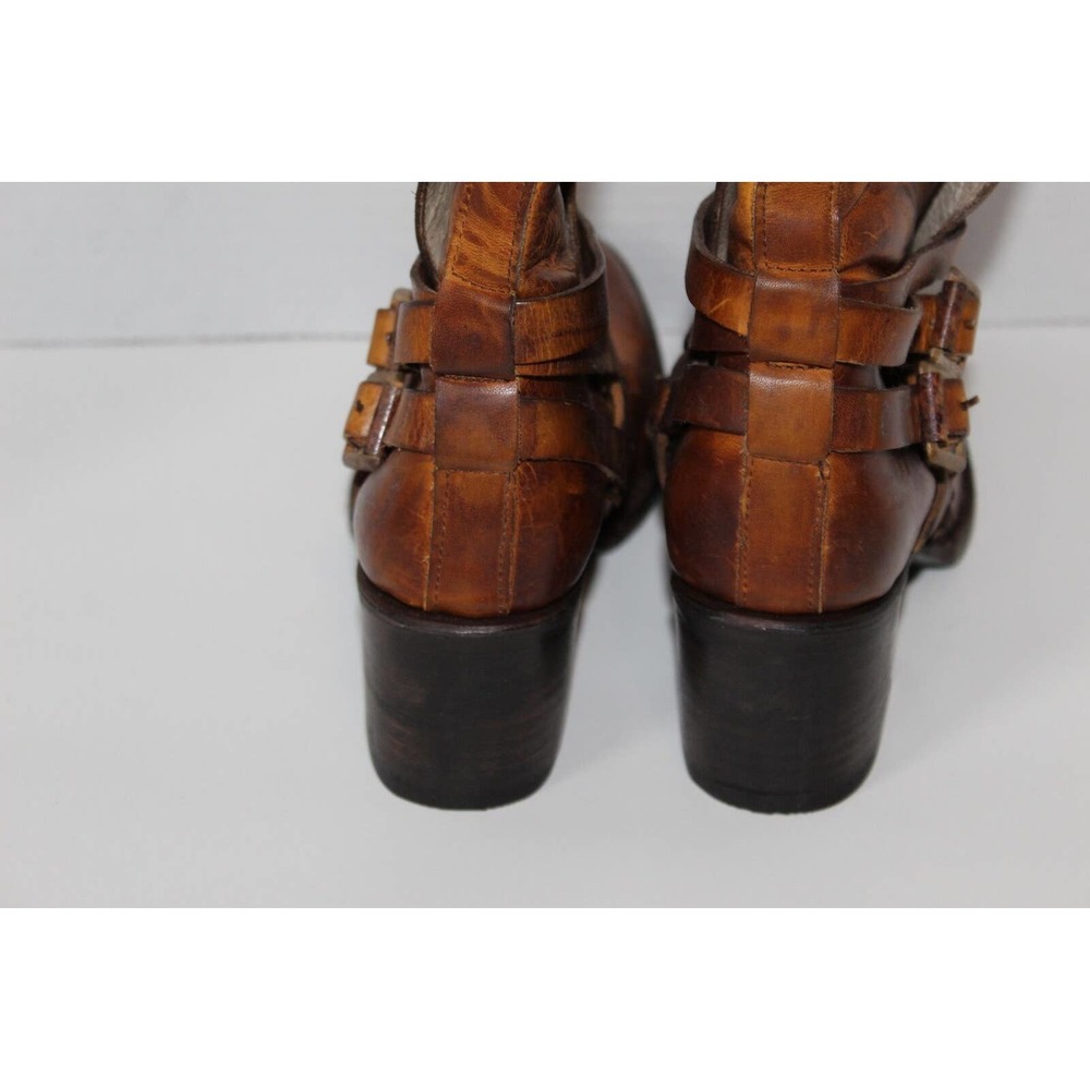 Free Bird Saint Leather Ankle Bootie Cognac Burnished Brown Boots Size 7 H13913 - Picture 10 of 12